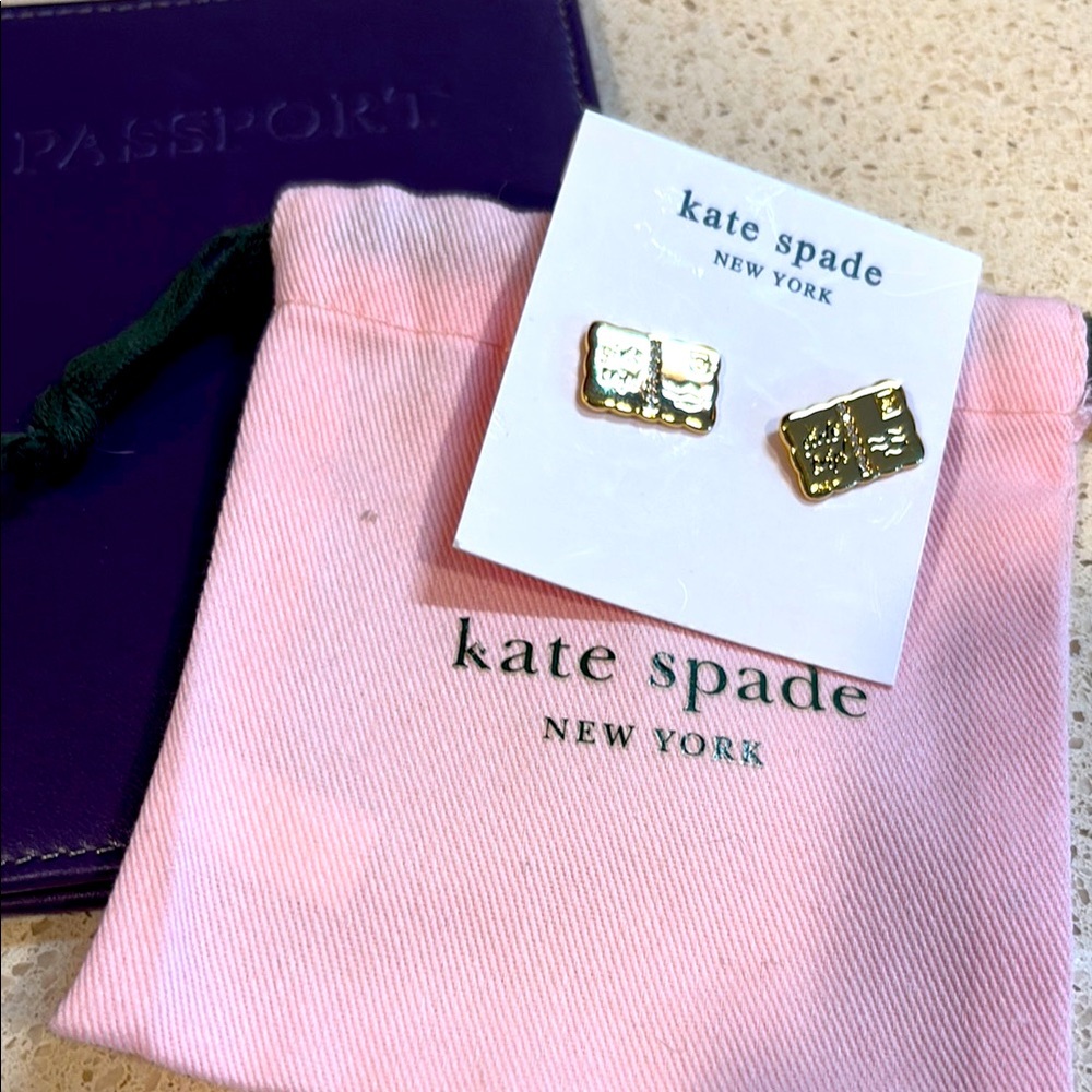 kate spade NEW “Away We Go” Girls Trip Earrings & Passport Holder